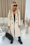 Tara beige wool like tailored coat