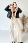 Lara black aviator jacket