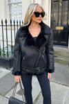 Gerri black aviator jacket