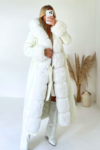 Nancy cream felt faux fur long coat