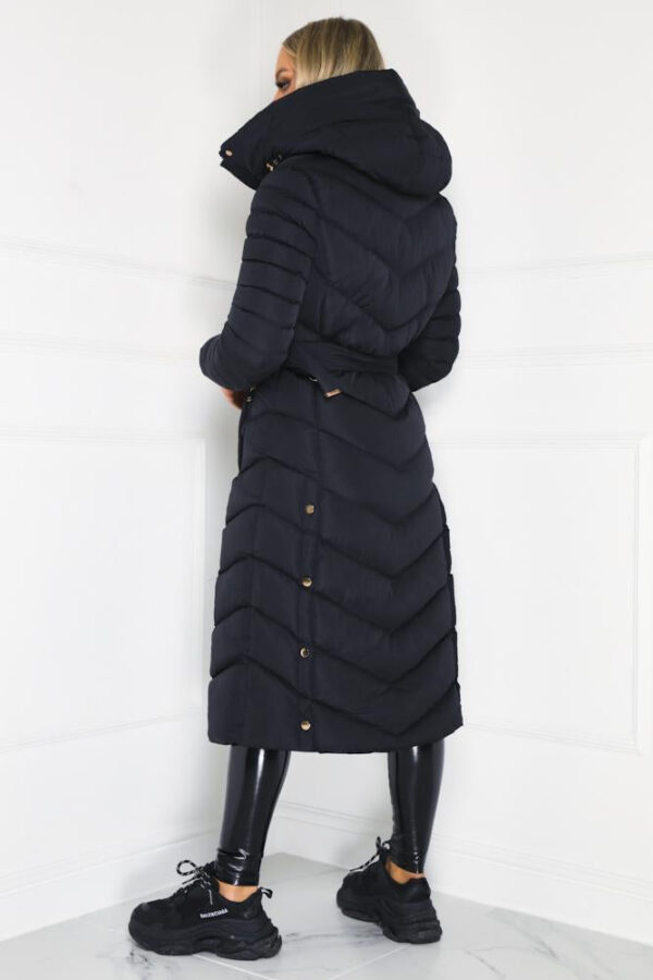 Poppy Black padded hooded coat