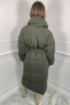 Blossom khaki long duvet puffer coat