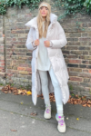 Blossom beige long duvet puffer coat