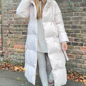 Blossom beige long duvet puffer coat