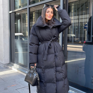 Blossom Black long duvet puffer coat